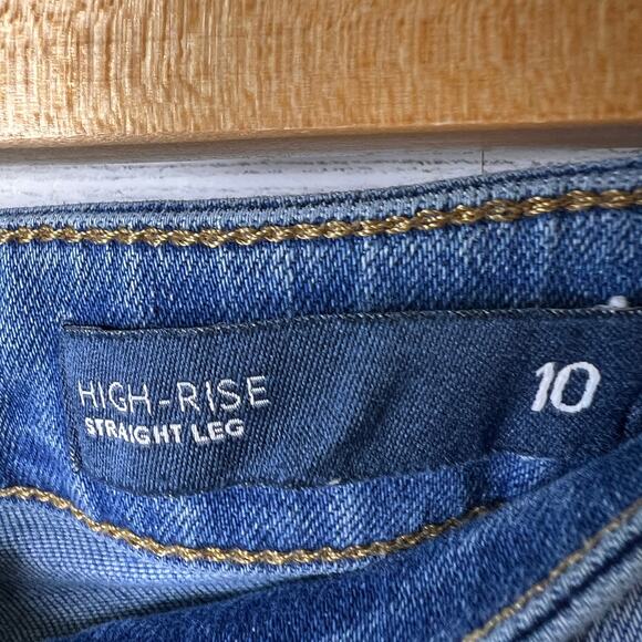 J Jill Jeans Womens Size 10 High Rise Straight Leg Patch Pockets Cuffed Comfort - Picture 9 of 16